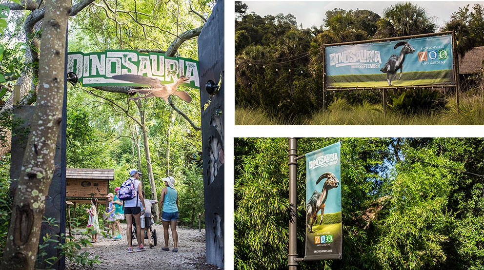 Dinosauria signage at the zoo