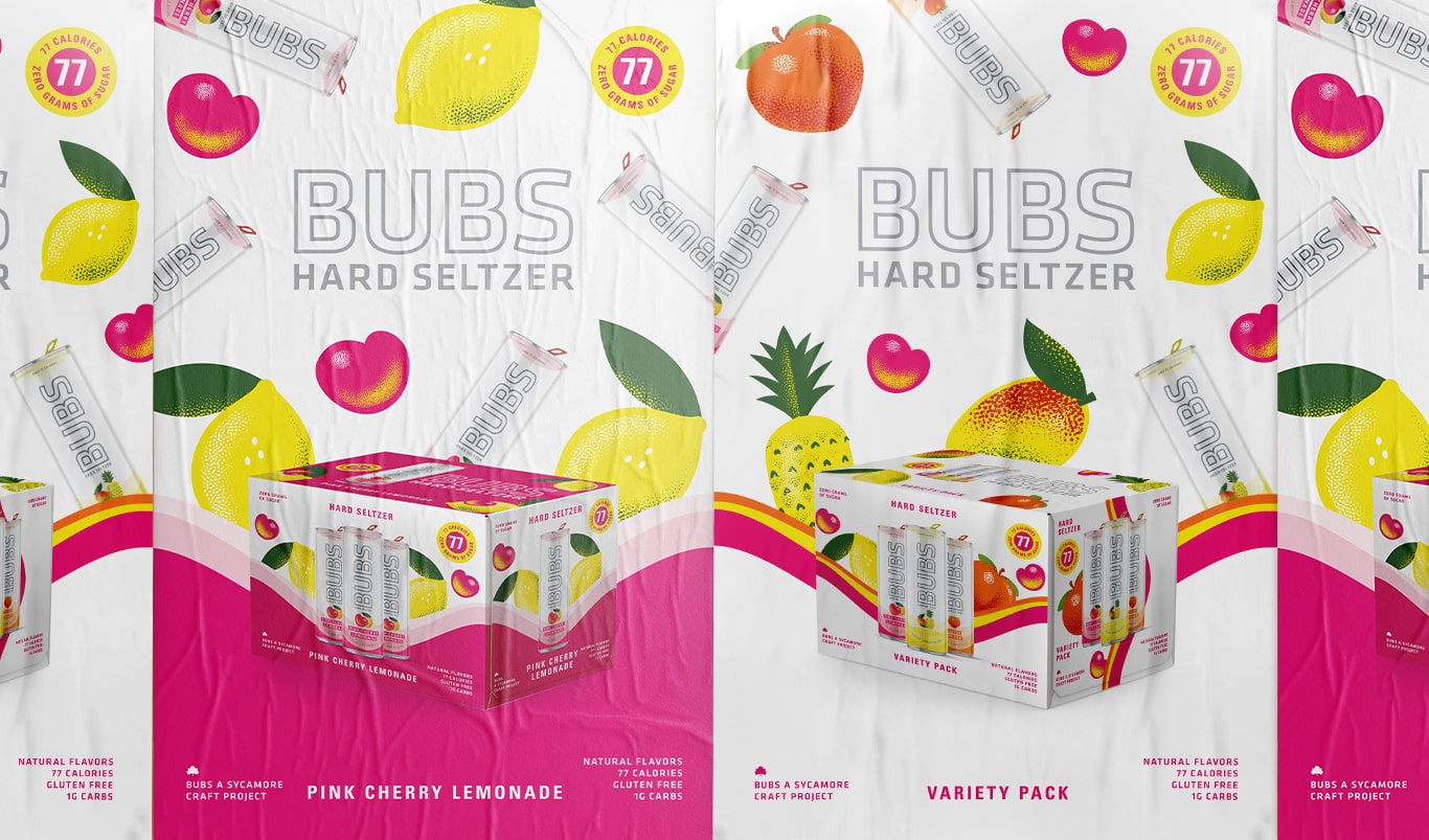 BUBS Hard Seltzer designs