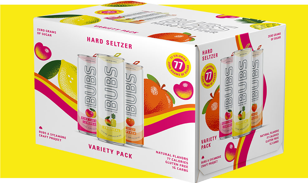 BUBS Hard Seltzer package design